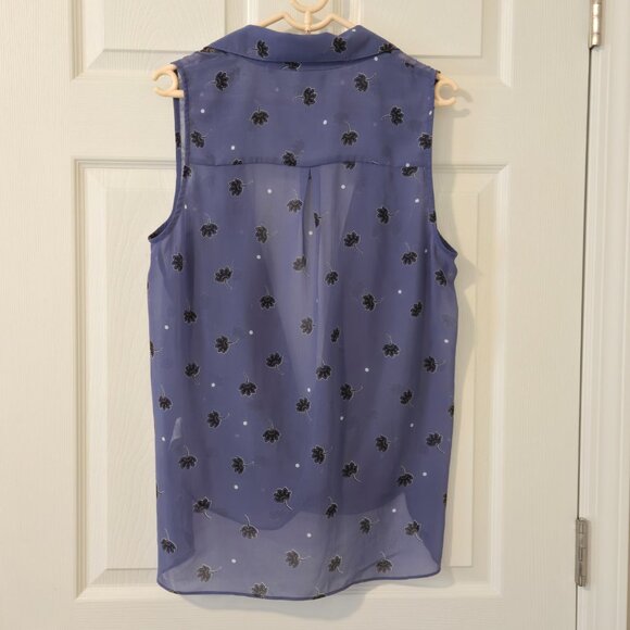 CAbi Crossover Blouse 2 Piece Violet Floral Sleeveless Top Style 5534 Size L - Picture 4 of 11